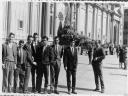 Quinto, aos 70 Paco Cien, Marcelino, Vicente,Jos Pallas Bada,..,y Pelucas en la plaza del Pilar de Zaragoza