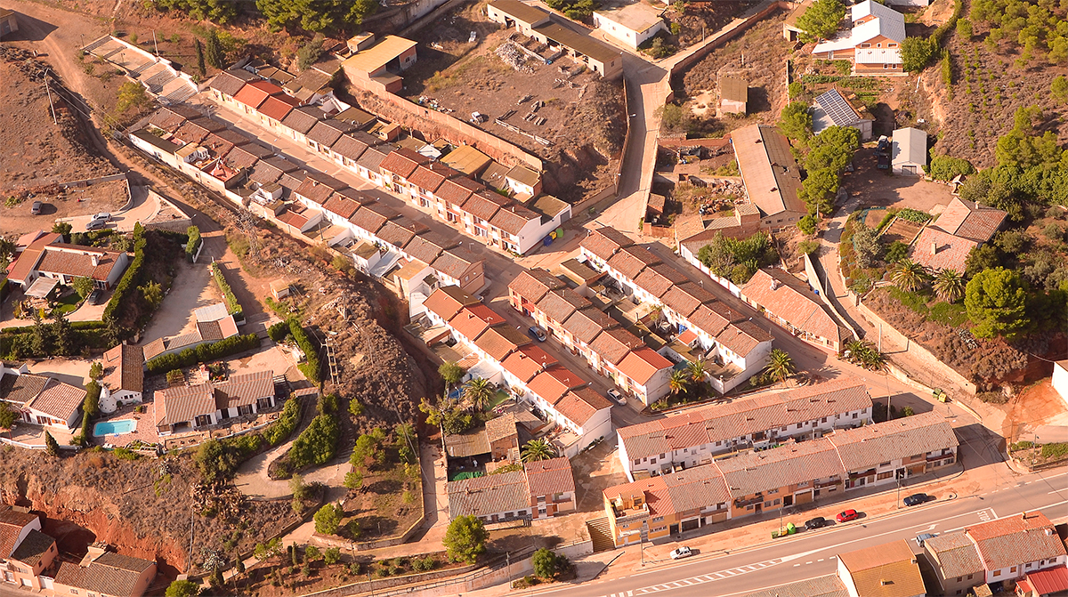 Vista aerea del actual barrio de Los Ba�os en Quinto